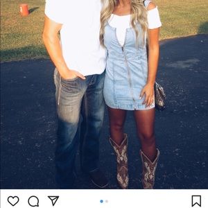 Free People Modern Femme Denim Overall Dress